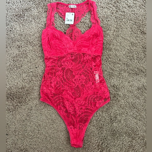 Free People hot pink bodysuit - Picture 1 of 1